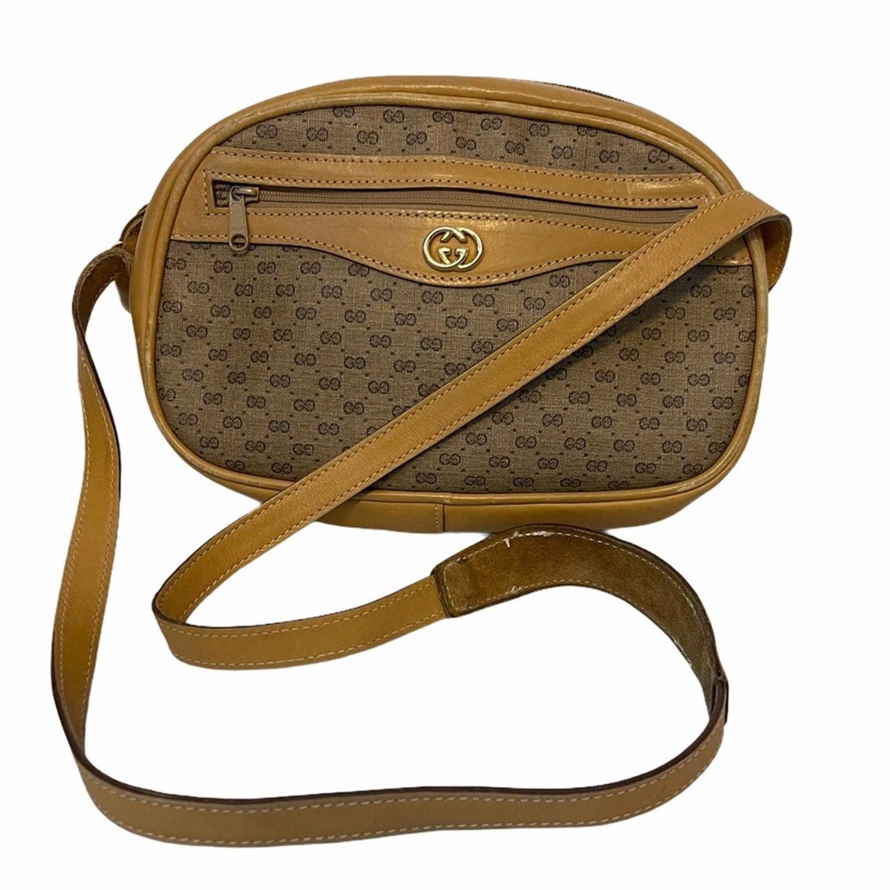 Vintage Gucci Mini Monogram Tan Crossbody Bag